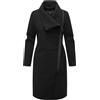 Navahoo Giacca lunga da donna, effetto lana, con colletto asimmetrico e chiusura lampo impermeabile, rosa di velluto 14 XS-3XL