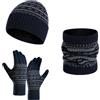 DURINM Cappello Invernali Uomo Cappelli da Invernale Sciarpa Uomo Guanti 3 Pezzi Cappelli Sciarpa con Touchscreen per Uomini e Donne Set Unisex per il Freddo