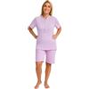 Leedya Pigiama Donna Primaverile Estivo in Cotone 100% - Manica Corta e Pantalone Corto Stile Basket, Fresco e Traspirante, Comfort Fit, Made in Italy