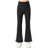 KISLOVE Pantaloni a zampa di elefante a vita alta elasticizzati per ragazze, leggings a campana a lunghezza intera, pantaloni da danza, yoga, sport per bambini di 5-16 anni, Nero , 7-8 Anni