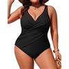 Hanna Nikole Costume da bagno da donna, taglie grandi, push up, costume da bagno intero a forma di costume da bagno elegante, costume da bagno crossover monokinis, costume da bagno regolabile, comodo