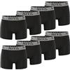 Phil & Co. Berlin Confezione da 8 boxer da uomo retrò Trunks, Nero , M