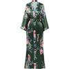 BABEYOND Vestaglia lunga da donna/ragazza in raso, kimono/accappatoio estivo con motivo floreale stampato, per pigiama party, Taglia unica