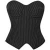 Generic Corsetto da donna per Halloween Heavy Duty 26 doppio acciaio disossato vita formazione gessato sottoseno stretto corsetto #8019-PS, Nero , M
