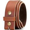 Ashford Ridge Cintura con bottone a pressione in vera pelle da 40 mm - Marrone Chiaro 140cm