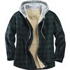 Kobilee Giubbotto Trapuntato Uomo in Pile Elegante Vintage Giubbino Moto Lungo Fodera con Cappuccio Giacca Invernale Parka Impermeabile Caldo Antivento Zip Giubbotto Cappotto