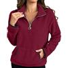 HAOLEI Maglione in Pile Donna Invernale Caldo Pullover Termico Peluche Felpa Senza Cappuccio Elegante Manica Lunga Felpe di Pile Maglione Casual Sweatshirt Oversize Maglioni Fleece Teddy Felpe Lunga