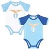 Only4fan srl SS Lazio Set 2 body manica corta neonato, Prodotto Ufficiale