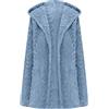 Cocila Women's Loose Long Hooded Coat Warm Plush Cardigan Autumn And Winter Soft Comfortable Clothes Fashionable Sacco Zavorra (Sky Blue M) Piumini Primaverili Donna Giubbotto Con Pelliccia