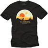 MAKAYA Magliette Casual Uomo Manica Corta Cotone - Tatooine Star Mos Eisley Nero XXXXL