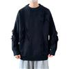 Mymyguoe Maglione da uomo con frange, oversize, per lavare i fori, strappati, a maniche lunghe, taglie forti, in tinta unita, per maglieria