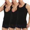 TUUHAW Canottiera Uomo Pacco da 3 Cotone 100% Elasticizzata Slim Fit Colori Multipli e Taglie Nero S