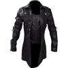 ZDJSWJ Steampunk Goth TRENCH - Giacca da uomo in pelle da smoking in pelle da uomo in stile Steampunk Vintage Slim