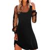 Generico Vestito da Sera Donna Corto Curvy, Vestito Elegante Donna Brillantini Glitter Matrimonio Anni 50 Vestiti Natale Linea a Vestito Lungo Donna per Cocktail Feste Sera Ballo Natale