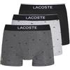 Lacoste X3 Boxer Grigio/Nero Uomo Logo 5H3411, grigio, S