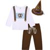 MOMBEBE COSLAND Oktoberfest Costume Bambino, Set di Abbigliamento 3 Pezzi, Marron, 2 Anni