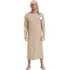 Chaoyinn Uomo Camicia Lunghe Robe di Nuit con Cappello A Pomponi Pyjama Relax Solido Abiti da Notti Manica Lunghe
