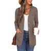 GRECERELLE Cardigan Donna Lungo Golfino Manica Lunga Elegante Comodo Apertura Frontale Bottoni Tasche Maglione Leggero Scollo a V