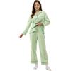 Winthome Pigiama Donna Cotone, Pigiami da Donna Lungo Morbido e con Tasche, Bottoni, Cordino Elasticizzato, Set Pigiama Mezza Stagione con Scollo a V, Top e Pantaloni