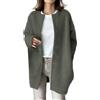 IQYU Cardigan in lana da donna: trench da donna, lungo, elegante cappotto di lana con bottoni, giacca a maniche lunghe, giacca invernale in lana cashmere, giacca invernale cardigan da donna