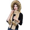 iNelihoo Sciarpa con Cappuccio 3 in 1 Invernale da Donna - Set con Guanti, Scaldacollo e Cappello da Tasca in Pelliccia Sintetica