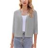 Zeagoo Bolero da Donna Festivo Elegante Cardigan Bolero Corto Giacca con Spalla Manica a 3/4 Cardigan Aperto sul Fronte Casual Tinta Unita S-XXL