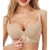 MtvvecaL Reggiseno Push-Up Senza Ferretto per Donna con Bottone Push Up Sottoseno Regolabile - Invisibile Comodo E Cuciture Bralette