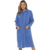 Slumber Hut Vestaglia da donna in morbido pile con cerniera e finiture in raso, vestaglia con cerniera UK 10-28, Blu (Colletto), 18-20