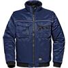 Sir Safety System PATRIOT - Blouson da lavoro 60% cotone 40% poliestere, 240 g/m², imbottito 200 g/m², maniche staccabili, multi-tasche, Blu, L