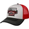 Stetson Cappellino Garage American Heritage Uomo - Trucker cap Berretto Baseball Mesh Snapback, con Visiera, Visiera Estate/Inverno Primavera Estate Autunno Inverno - Taglia Unica Grigio-Rosso
