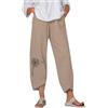 Generico Pantaloni Leggeri Donna Pantaloni Lino Donna Capri Estivi Cotone Seta Curvy Modulabili Trekking Leggings Pinocchietto Tuta Crochet Pantalone Gonna Uomo 7/8 A Estate Dritti Bianco Leggero Xxl Larghi