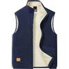 SimidunEUR Uomo Taglie Forti Inverno Caldo Gilet in Pile senza Maniche con Collo Alto Giubbotto Termico con Cerniera e Tasche,Blu,M