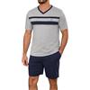 Marvmys Pigiama Uomo Estivi Corto Cotone Leggero Pigiami Due Pezzi Maniche Corte Scollo a V T-Shirt e Pantaloncini S-3XL