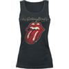 The Rolling Stones STONES The Rolling Plastered Tongue Donna Top Nero 100% Cotone Regular