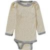 Engel - Body a maniche lunghe in lana vergine biologica e seta per bambini, Naturale (stampata)., 50/56 cm