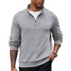 PINSPARK Felpa da Uomo Cerniera, Maniche Lunghe, Polsini A Coste, Maglione Top Casual, Polo, Autunno Inverno