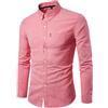 Upnsuces Camicia Uomo Slim Fit, Maniche Lunghe Camicia Tessuto Oxford Slim Tinta Unita Risvolto da Uomo Top Non-Ferro Button-Up Camicia da Uomo con Tasca Singola