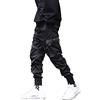 Angel ZYJ Pantaloni da Uomo Casual Street con Tasconi Laterali Cintura Elastica Multi-Tasca Hip Hop Sportivo Pants Pantaloni da Jogging Adolescenti Giovani Neri S-3XL (S)