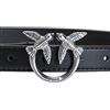Pinko Love Berry Simply H2 Belt Vite, Cintura Donna, Z99o_nero-old Silver, L