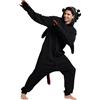 Kidukso Pigiama unisex per adulti, con drago, onesia, carino, animale, pigiameria, drago, costume per Halloween, Natale, feste per donne, uomini, nero