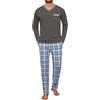 Demegimi Pigiama Uomo Invernale Cotone Pigiama da Uomo a Quadri Pigiami Due Pezzi da Uomo a Maniche Lunghe con Scollo a V e Pantaloni con Tasche