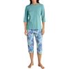 CALIDA Coastal Dreams Set di Pigiama, Verde Ghiaccio, 48-50 Donna