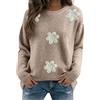 Generic Maglioni e maglioni da donna alla moda girocollo maglioni lavorati a maglia con fiori primaverili maglioni eleganti casual a maglia grossa pullover biancheria intima termica strato di base maglieria