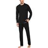 Aseniza Pigiama da Uomo Invernale, Pigiama a Maniche Lunghe in Cotone Semplice ed Elegante Pigiama Morbido Loungewear