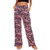 EXCHIC Donne Gamba Dritta Sciolto Boho Yoga Pantaloni Casual Elastico Vita Pantaloni con Tasche(XXL, Series 2#6)