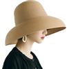 WUODHTW Cappello da donna Floppy a tesa larga estate spiaggia cappello di paglia UPF cappello da sole in paglia cappello da pescatore cappello freddo