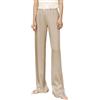Kkaebi Pantaloni Di Satin Setosi Da Donna - Pantaloni A Gamba Larga Vita Alta Elastica Pantaloni Lunghi Fluidi Pantaloni Da Lounge Con Tasche (M,Champagne)