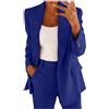 Fulidngzg Blazer Donna Eleganti Invernali Giacca con Revers e Bottoni per Ufficio Lavoro Occasioni Formali e Eventi Business Blazer Slim Fit Comfort Casual Curvy per Laurea,Blu,S