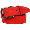 MixYourBeauty MYB Cintura piatta per Uomo in Vera Pelle scamosciata - 35mm - Made In Italy - Handmade - diversi colori e taglie disponibili (95-110 cm, Rosso)