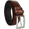 GianMarcoVenturi Cintura Uomo In Vera Pelle, Made In Italy, Accorciabile, Alta 3,5 cm